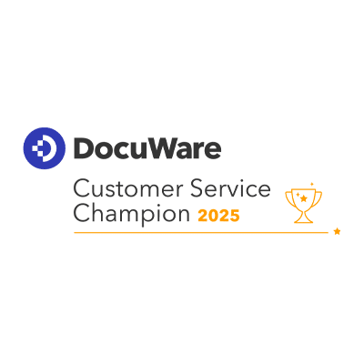 2025 DocuWare Customer Service Champion For the second year, we’re among DocuWare’s Partners who offer excellent service to their customers / partners, which is reflected in top customer loyalty.